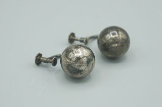 VTG Authentic Georg Jensen Sterling Silver Ball Screw Back Earrings 298 7