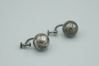 VTG Authentic Georg Jensen Sterling Silver Ball Screw Back Earrings 298 8