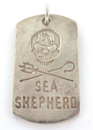 Rare / Early Version Sea Shepherd Sterling Silver Pendant.