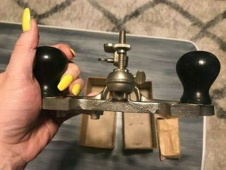 Vintage STANLEY No 71 ROUTER PLANE - w/3 Cutters 9