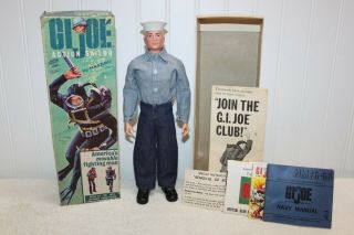 Vintage Gi Joe 1964 - Action Sailor 7600 W/ Box (2 Tm) & Paperwork