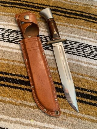 Vintage Vietnam Era Western W46 - 8 Hunting Survival Bowie Knife W/ Sheath