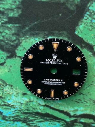 Rolex 16710 16760 Gmt Master Ii 1988 Dial Tritium Patina Matte Unique - Rare Mk1
