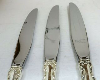 Set of 3 Reed and Barton Tara Sterling Handle Dinner Knives No Monogram 9 - 1/8 