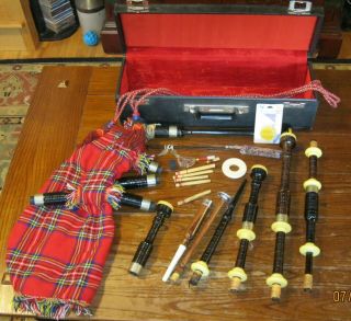 Estate Find Vintage Bagpipes And Parts Hard Case