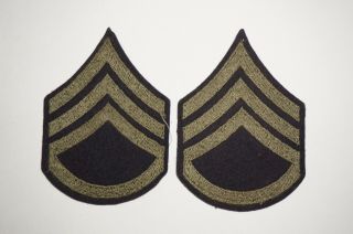 Staff Sergeant Rank Chevrons Patches Pair Wwii Us Army C1182