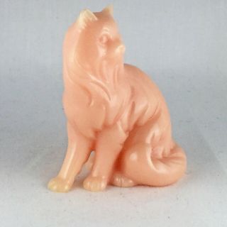 Vintage Pink Alabaster Franklin Curio Cabinet Cat from Estate 3