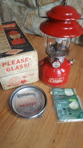 Vintage Coleman 200a Lantern Born 10 - 68 With Accessory Safe