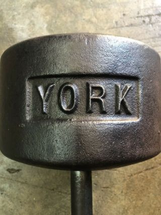 York 100lb Roundhead Dumbbell Vintage 3