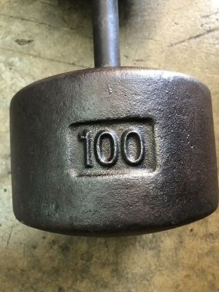 York 100lb Roundhead Dumbbell Vintage 4