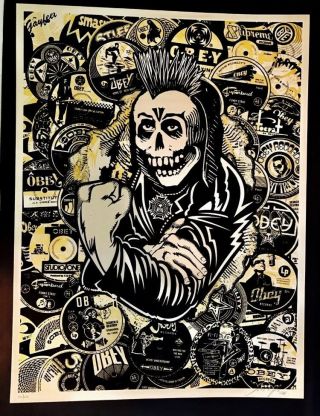 Shepard Fairey Obey Giant Psycho Posse Signed Numbered 116/200 Rare Screen Print