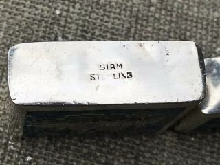 Vintage Sterling Silver & Blue Enamel Dragon Boat Siam Lighter 5