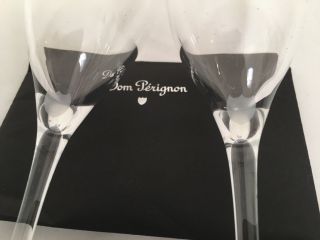 Vintage 2002 Set of 2 Dom Perignon Champagne Logo Flutes Glasses 9 1/8 
