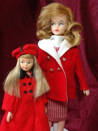 Vintage American Character 2nd Issue Cricket & Cousin Tressy In Vintage Red