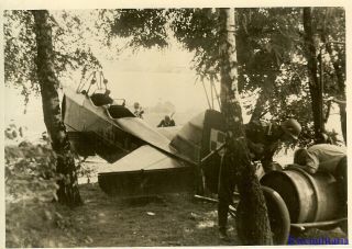 Press Photo: Rare Wehrmacht Troops W/ Captured Polish Recon Plane; 1939