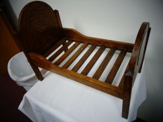 Vintage Wooden Doll Bed & Doll Rocker Chair