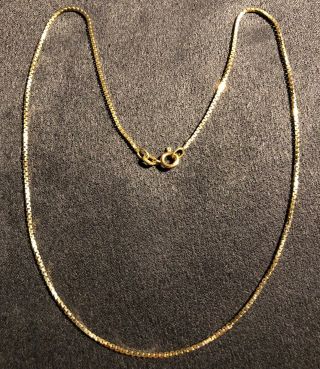 14k Solid Gold Vintage Box - Link Necklace Chain 4.  2 Grams