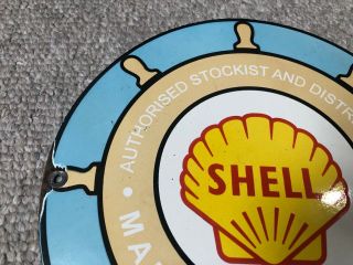 Vintage Porcelain Shell Oil Marine Lubrication Sign 3