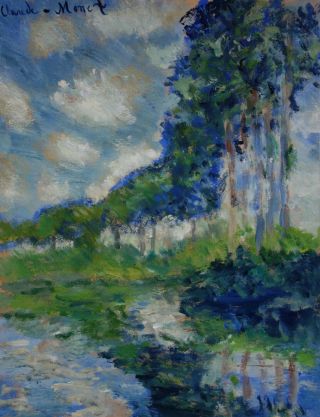 Rare Impressionist Oil,  Riverside Painting,  Signed Claude Monet W