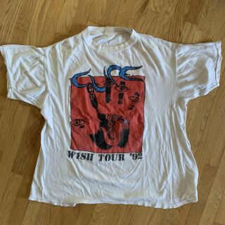 Vintage 90s 1992 The Cure Wish Tour Concert Band Shirt Mens L White