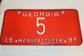 Vintage Georgia Dealer License Plate 1985