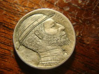 Vintage Hobo Nickel Carving Quality Toning and Coin 3