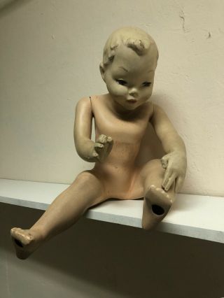 Vintage Sitting Store Display Baby Mannequin Life Size Toddler Antique Rare