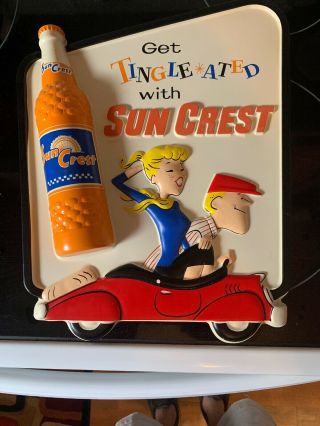 Vintage Sun Crest Soda Embossed Plastic 3d Vacuform Sign