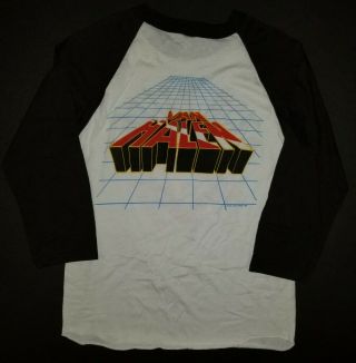 VINTAGE VAN HALEN 1982 LIVE TOUR SHIRT WHITE RAGLAN BLACK SLEEVES MEN ' S MEDIUM 5