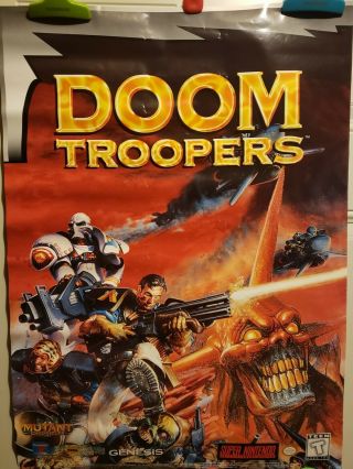 Ultra Rare/Vintage 1991 Doom Troopers Poster Nintendo (Sega Genesis) NR 2