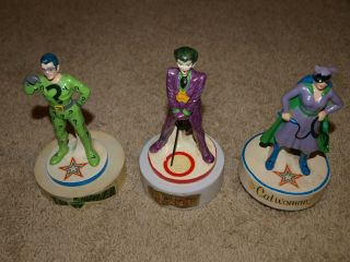 Vintage Joker & Riddler Statues (1974) & Catwoman Music Box (1978) Batman