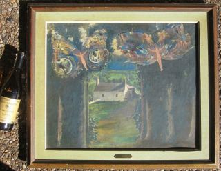 George Jardine Oil Painting British Surrealism Vintage Manmoth Art Vincent Price