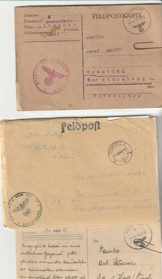 Translated Ww2 German Feldpost Letter And Cards (k)