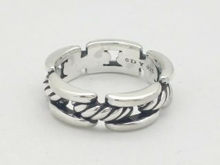vintage david yurman men`s sterling silver chairman cable ring size 11 3