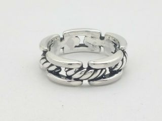 vintage david yurman men`s sterling silver chairman cable ring size 11 5