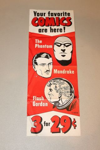 The Phantom Very Rare Comic Pack Store Display Poster 1960’s King Comics
