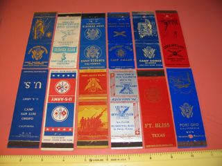 Ww2 Era U.  S.  Army Themed Matchbook Cover Grouping 1