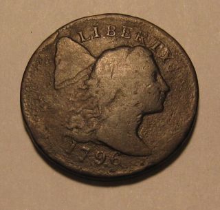 1796 Flowing Hair Large Cent Penny - Detail / Rare - 262su