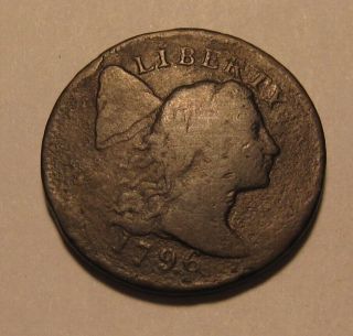 1796 Flowing Hair Large Cent Penny - Detail / RARE - 262SU 2