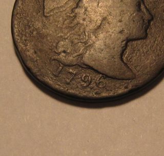 1796 Flowing Hair Large Cent Penny - Detail / RARE - 262SU 3