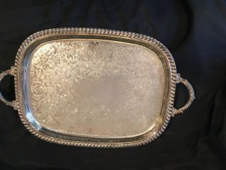 Silverplated Buffet Tray,  Vintage Leonard Butler’s Serving Tray,  Footed