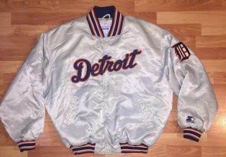 Vintage Detroit Tiger Starter Satin Jacket Size Xl