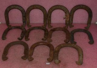 11 Vintage Horse Shoes Pitching Throwing Game.