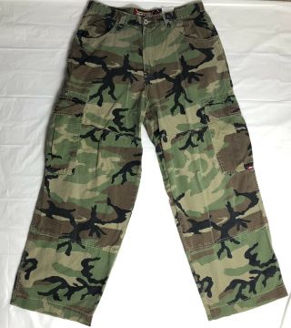 Vintage Jnco Jeans Camo Cargo Baggy Pants Crown Logo HTF 36 X 32 rare 5