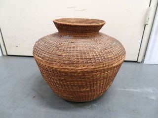Vintage Asian Primitive Woven Reed? Large Basket