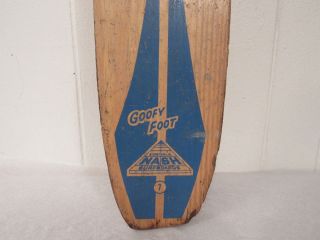 Vintage 1960s Nash Goofy Foot Sidewalk Surfboard Wood Skateboard