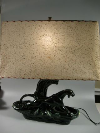 Vintage Mid Century Tv Lamp With Fiberglass Shade Panther Planter