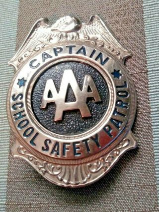 Vintage Aaa School Boy Safety Patrol Captain’s Badge Grammes 1930 