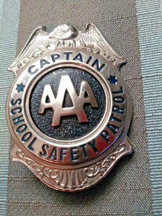 Vintage AAA School Boy Safety Patrol Captain’s Badge Grammes 1930 ' s - 40 ' s 3