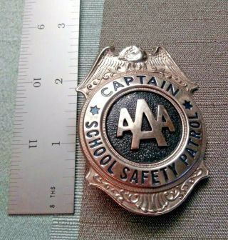Vintage AAA School Boy Safety Patrol Captain’s Badge Grammes 1930 ' s - 40 ' s 4